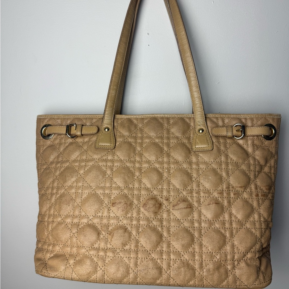 Dior Tan Quilted Tote Bag - Picture 4 of 10